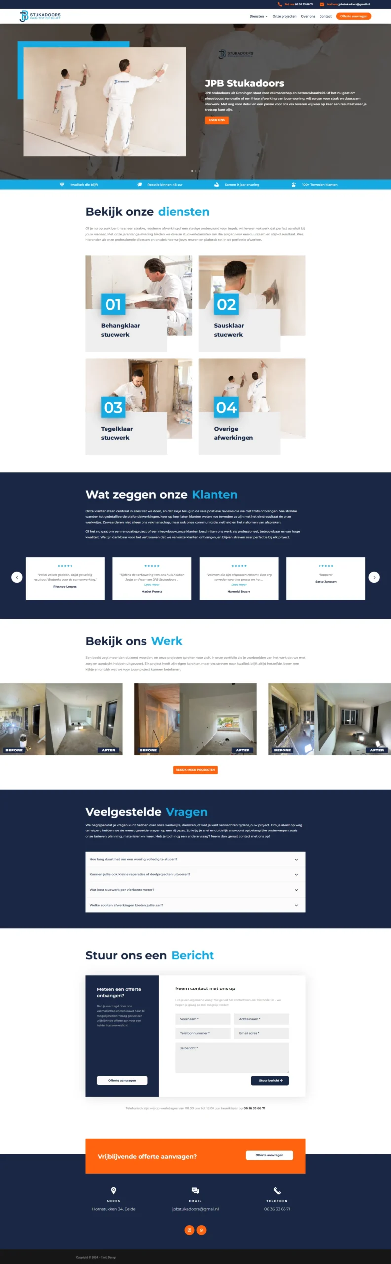 JPB Stukadoors website ontwerp