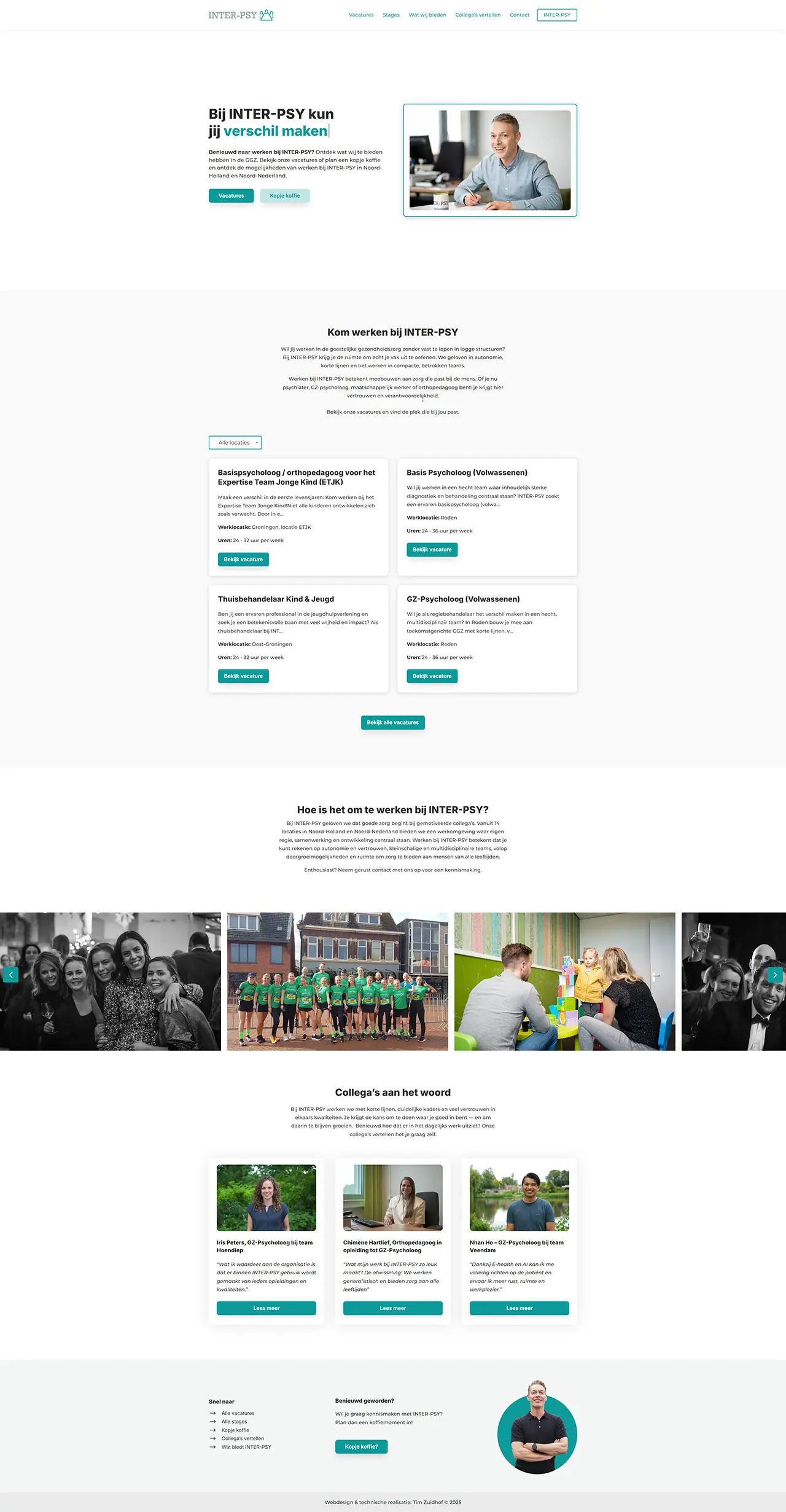 Werken bij Inter-Psy website ontwerp