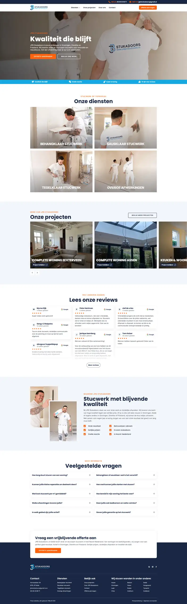 JPB Stukadoors website ontwerp