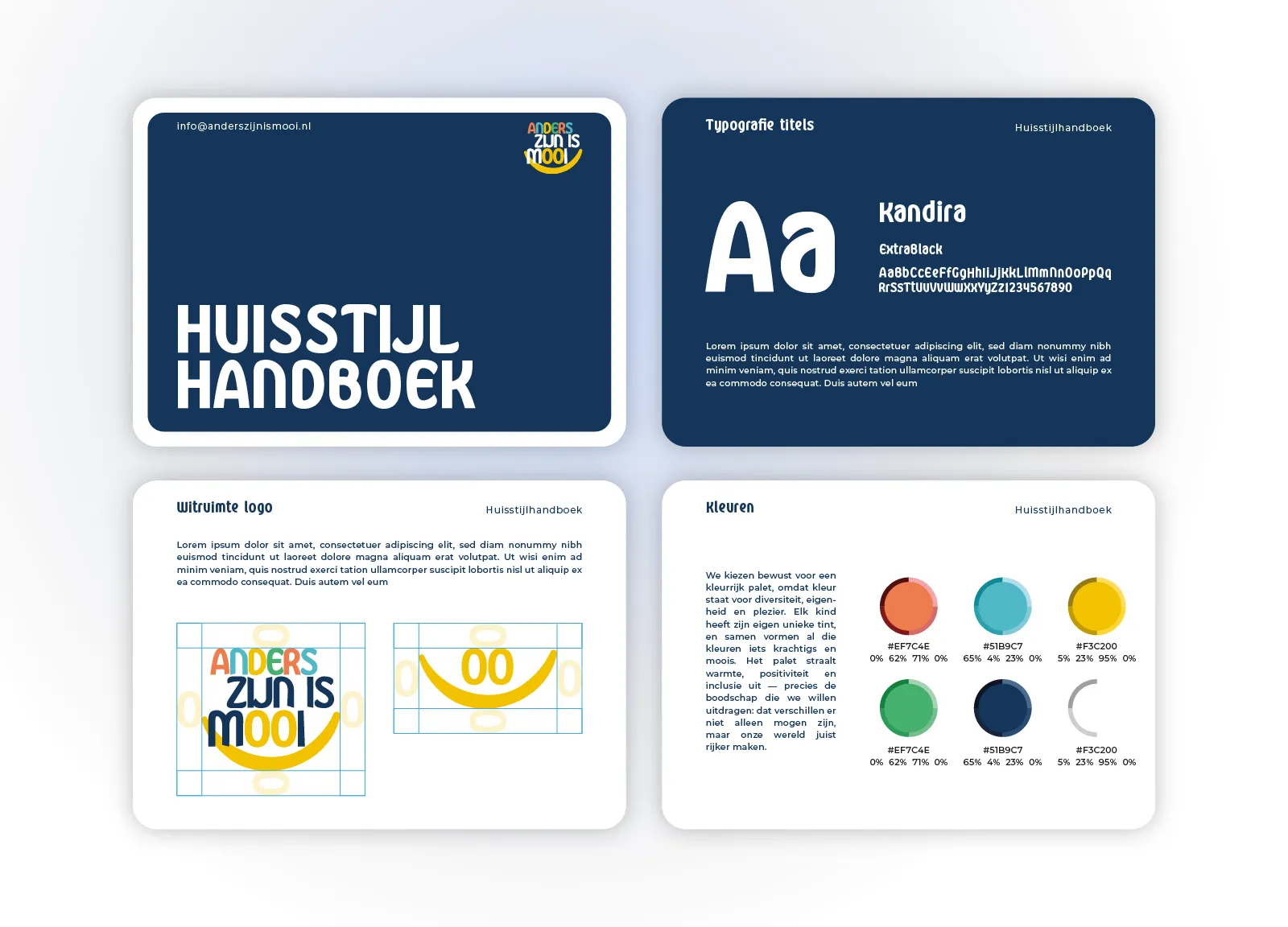 Huisstijl en brand manual van Anders Zijn Is Mooi