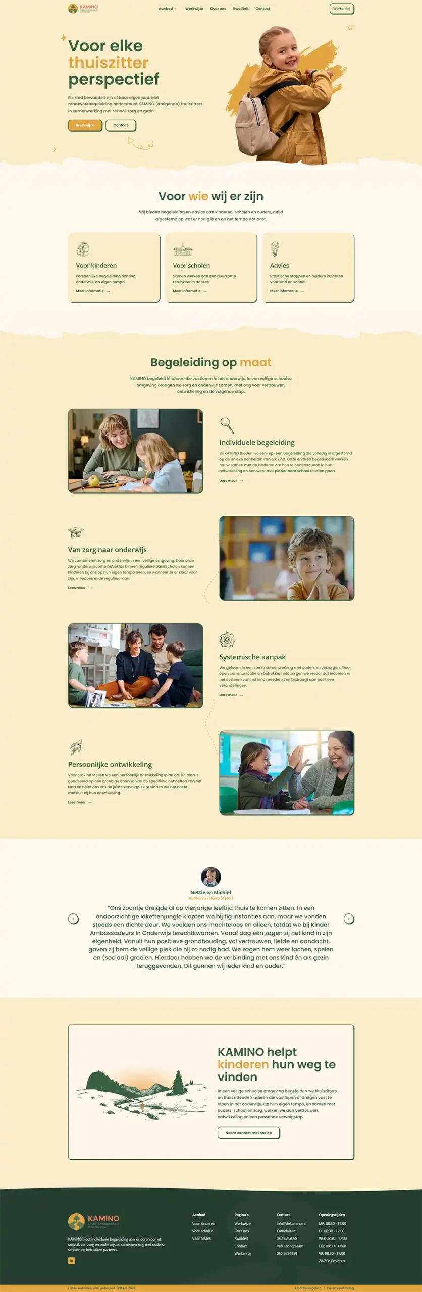 De KAMINO website ontwerp